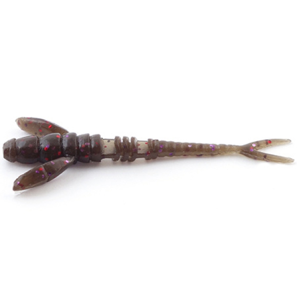 FishUp Flit 1,5" - 4,1cm - 10 Stück - Farbe 050 - Green Pumpkin Brown/Red & Purple